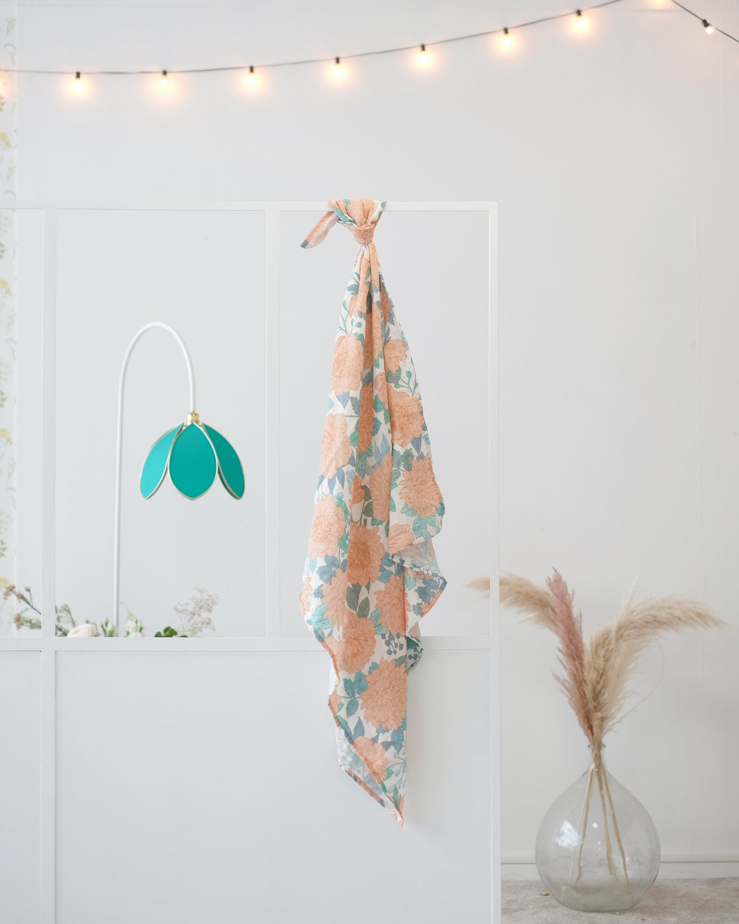 Grand lange en gaze de coton - Peonies - 120x120 cm - Silly & Billy