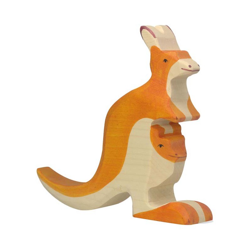 Kangourou avec petit en bois - HOLZTIGER