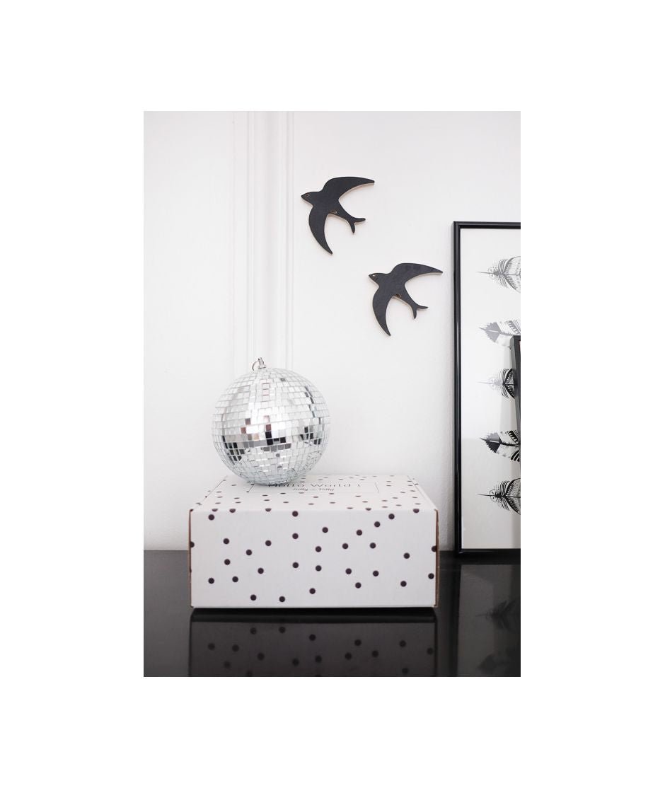Lot de 2 hirondelles en bois - Noir - Silly & Billy