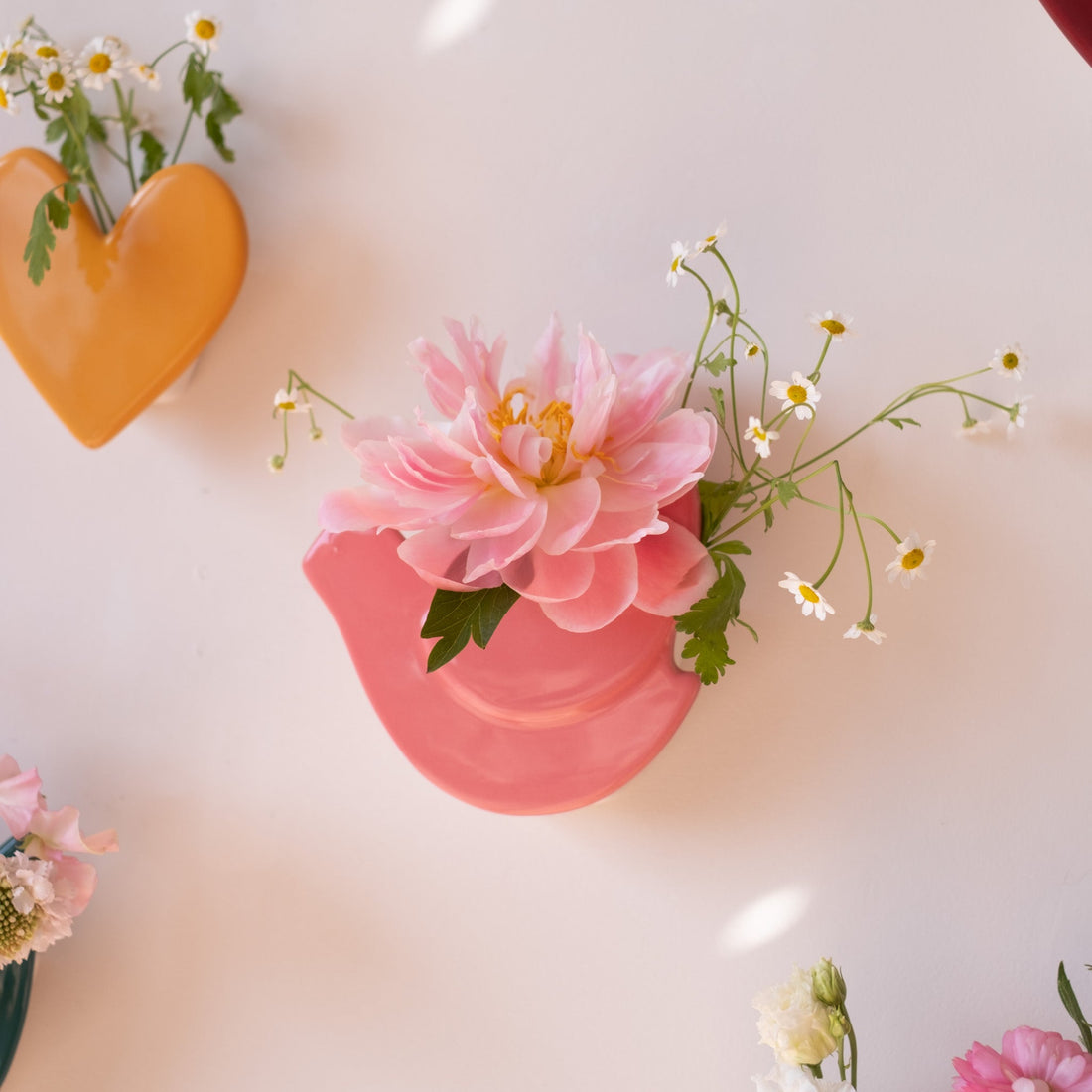 Vases muraux oiseaux