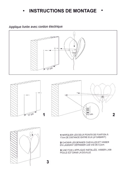 Applique Fleur Double - Banane et doré