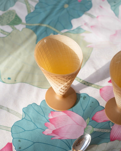 2 anciennes coupes à glace en opaline italienne - Silly &amp; Billy