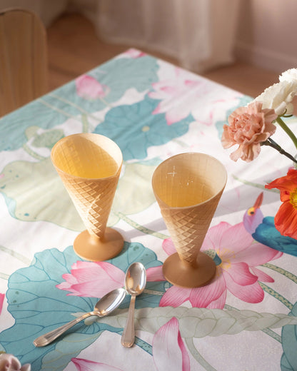 2 anciennes coupes à glace en opaline italienne - Silly &amp; Billy