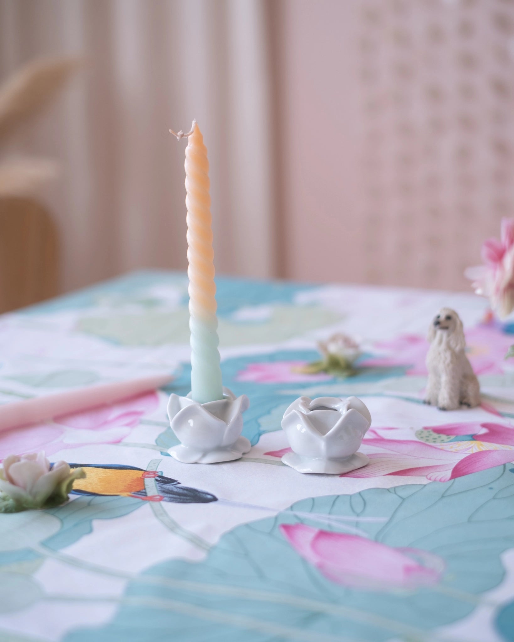 2 bougeoirs fleurs vintage - Silly &amp; Billy