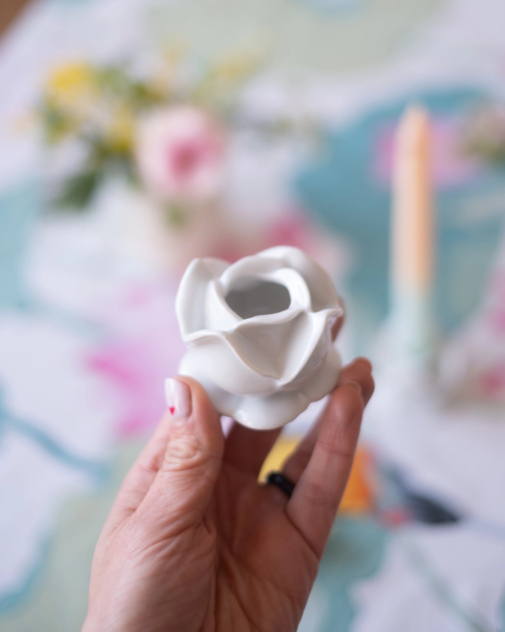 2 bougeoirs fleurs vintage - Silly &amp; Billy