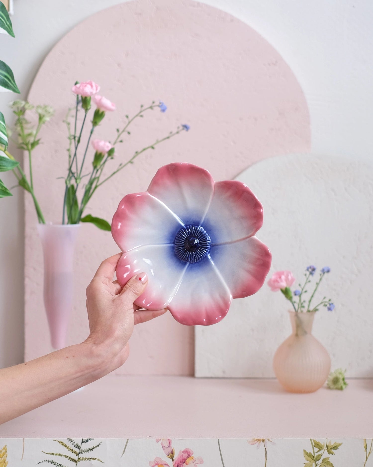 2 grandes coupes Poppy - Cobalt &amp; Rose - Silly &amp; Billy