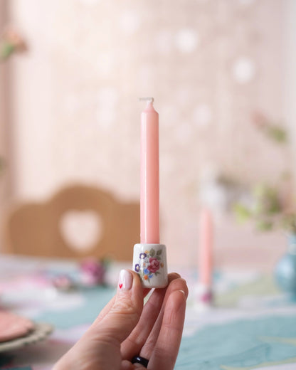 2 mini bougeoirs en porcelaine allemande et leur bougie - Silly &amp; Billy