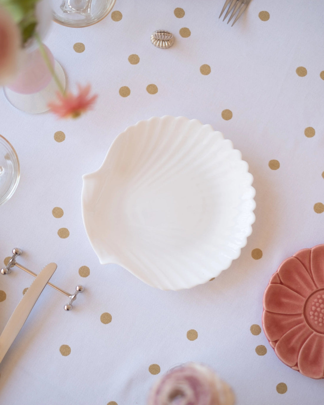 3 assiettes coquillage vintage en opaline - Silly &amp; Billy