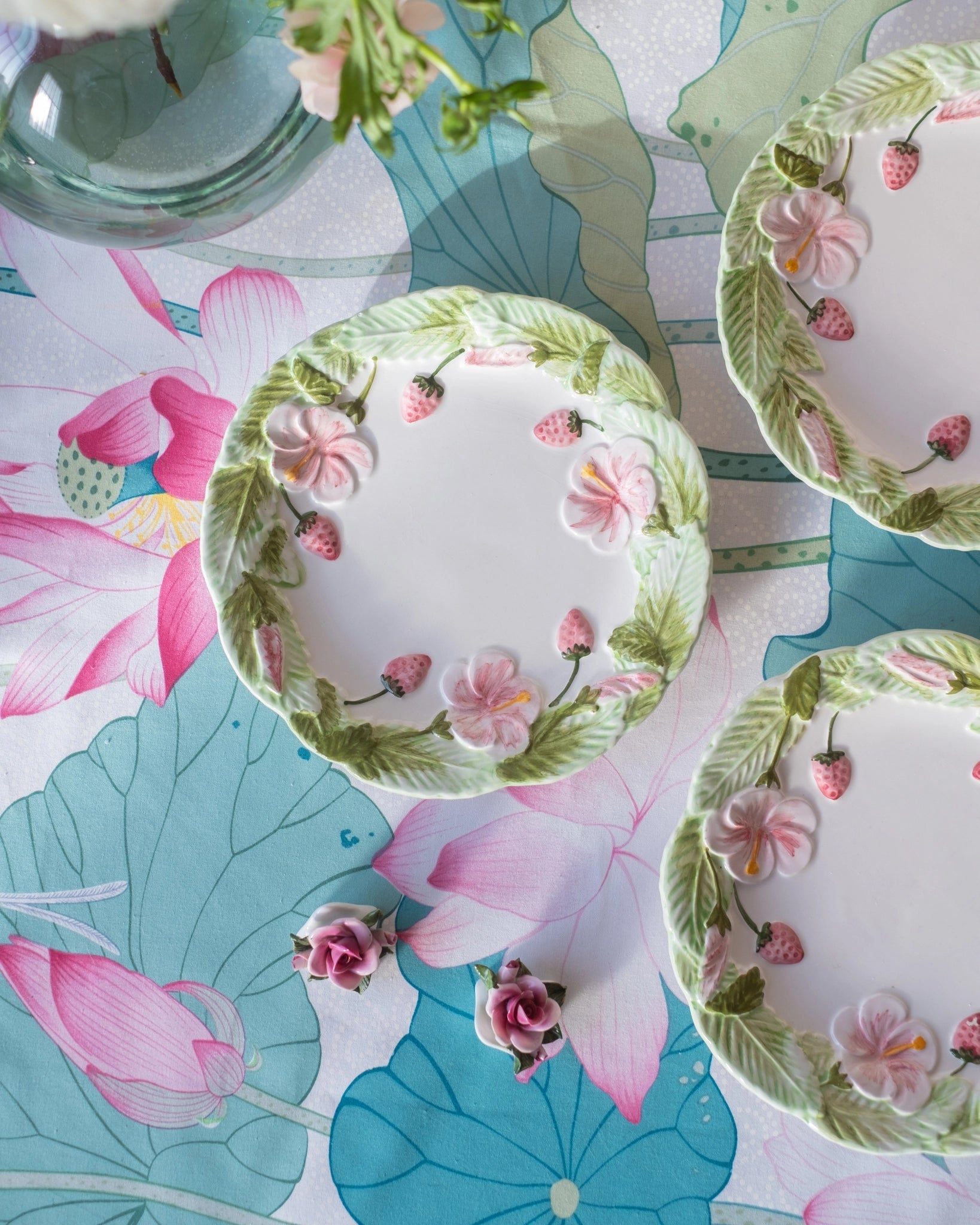 3 assiettes en barbotine aux fraises - Silly &amp; Billy