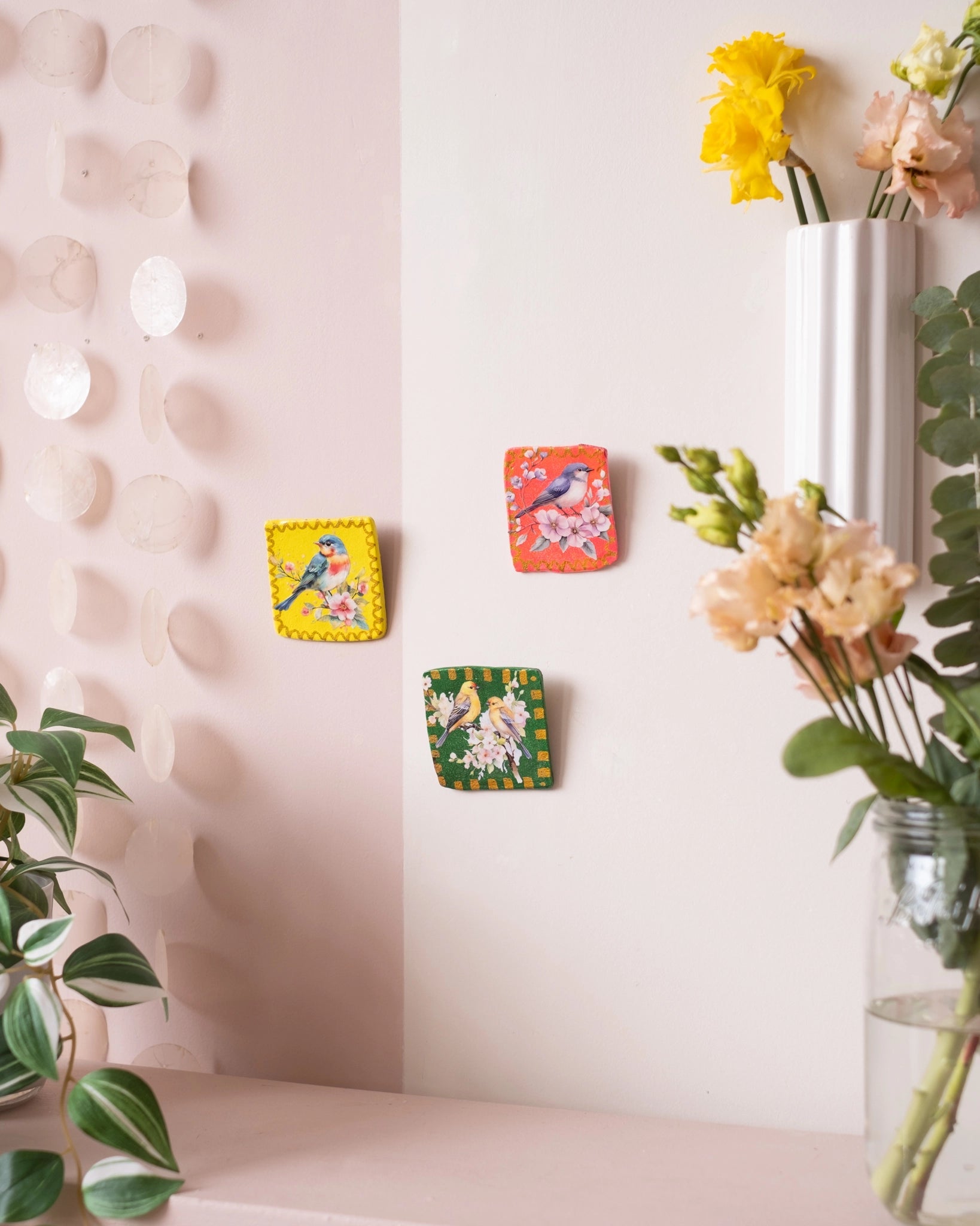 3 petits cadres muraux aux oiseaux - Silly &amp; Billy