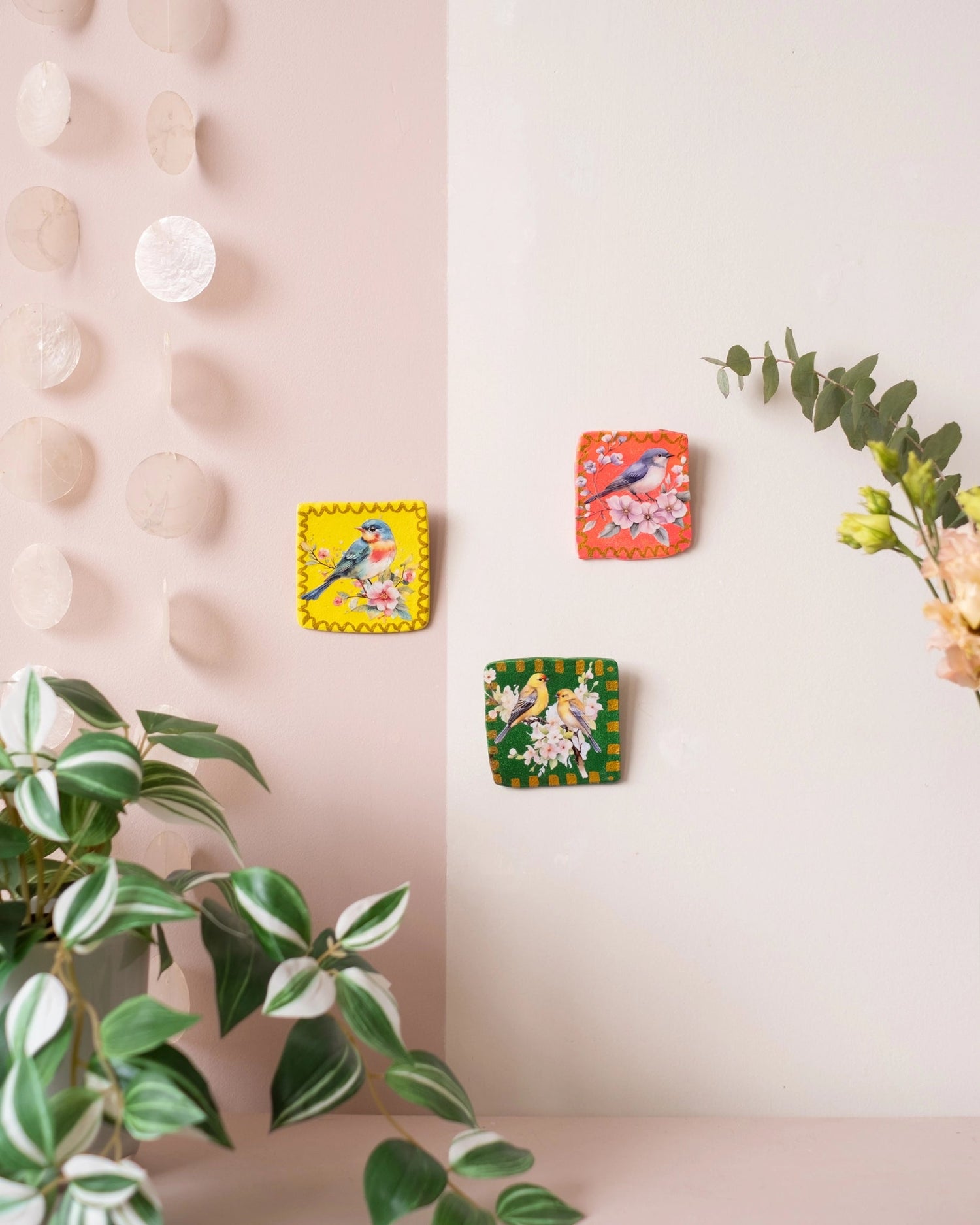 3 petits cadres muraux aux oiseaux - Silly &amp; Billy