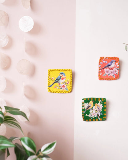 3 petits cadres muraux aux oiseaux - Silly &amp; Billy