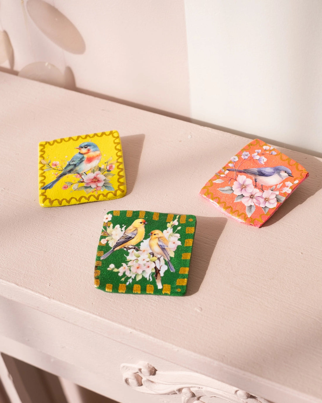 3 petits cadres muraux aux oiseaux - Silly &amp; Billy