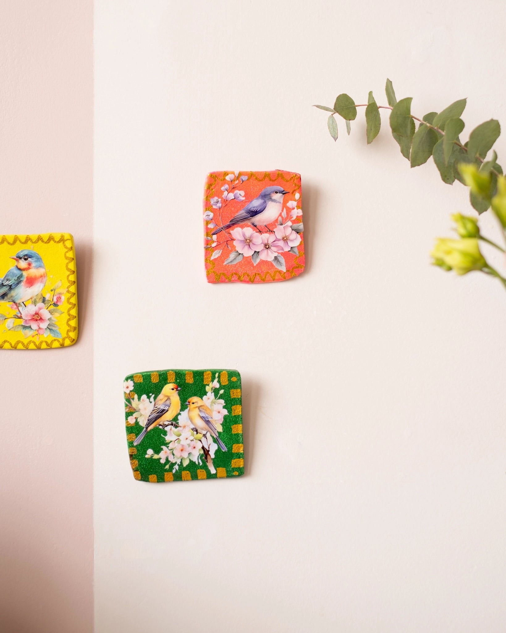 3 petits cadres muraux aux oiseaux - Silly &amp; Billy