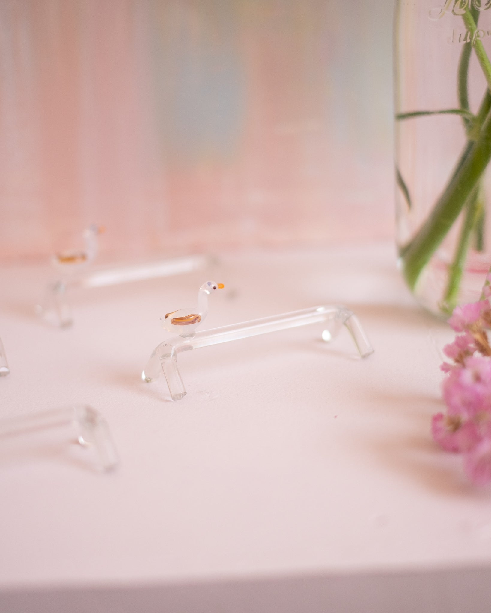 4 anciens porte - couteaux en verre - Silly &amp; Billy