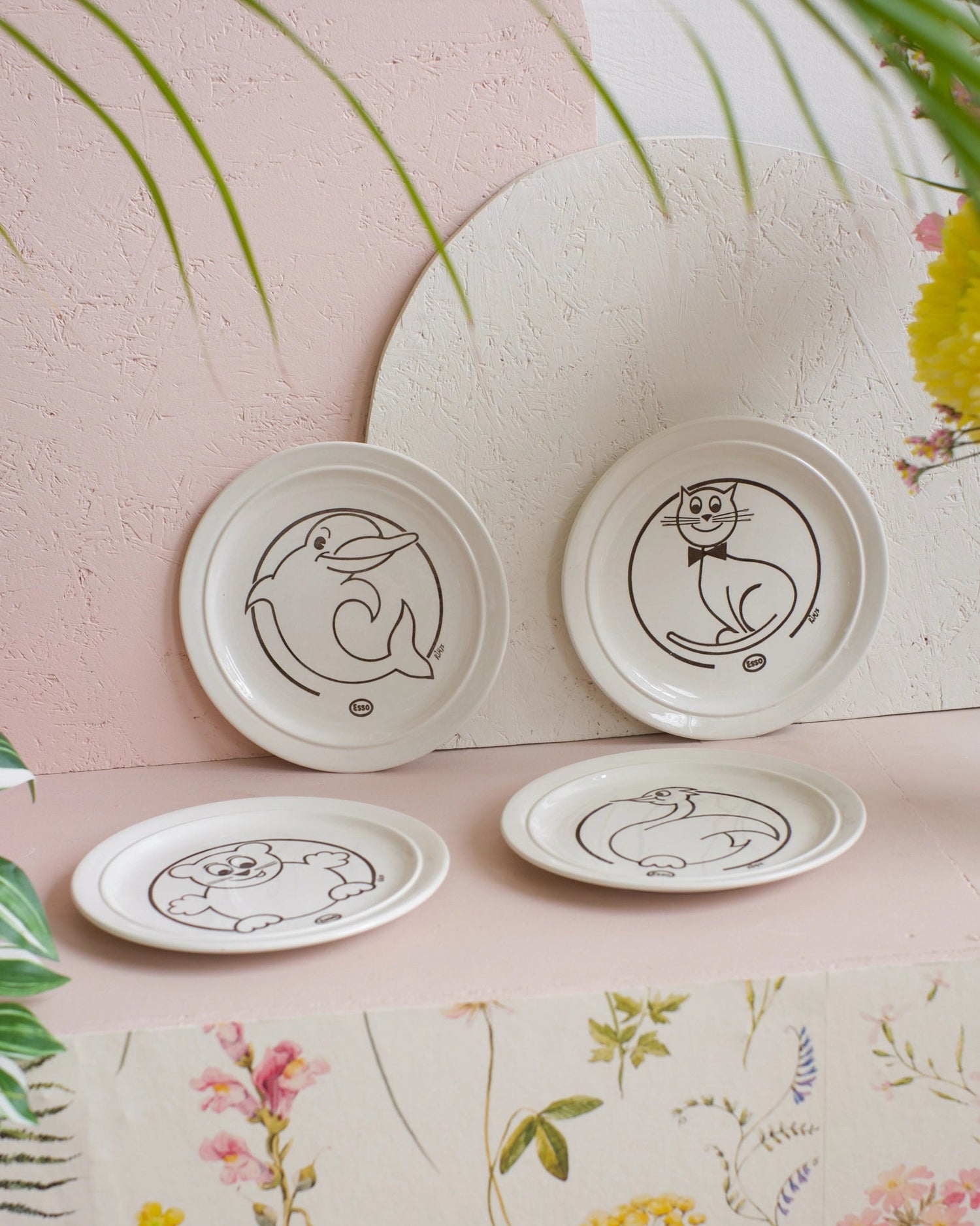 4 assiettes vintage Esso collector - Silly &amp; Billy