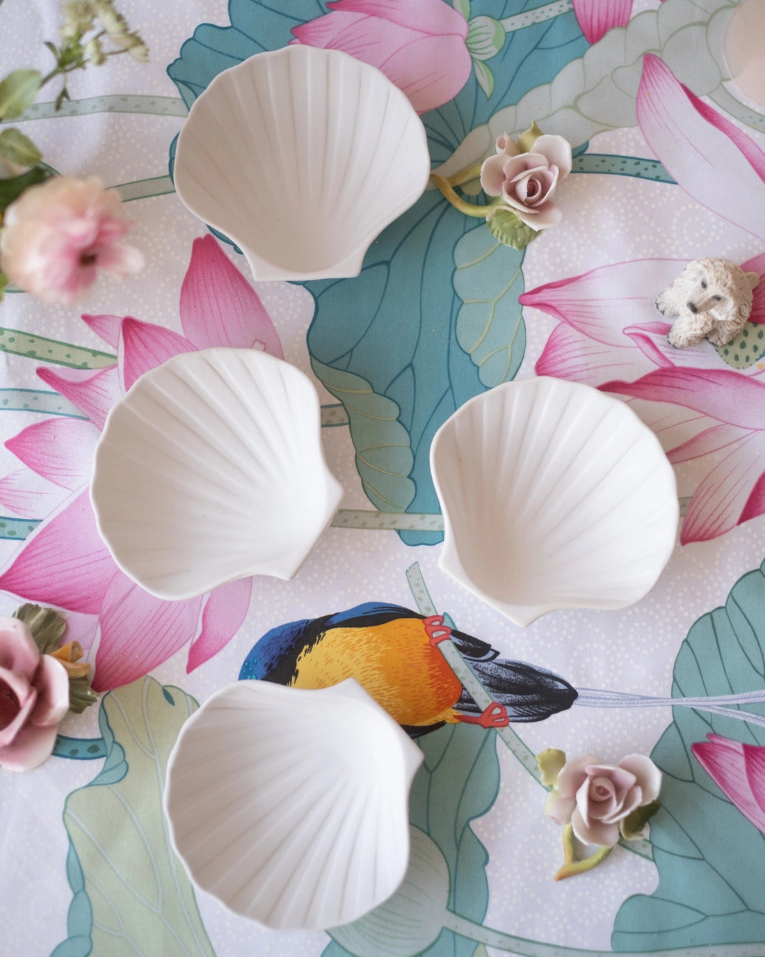 4 coupes coquillage vintage en biscuit - Silly &amp; Billy