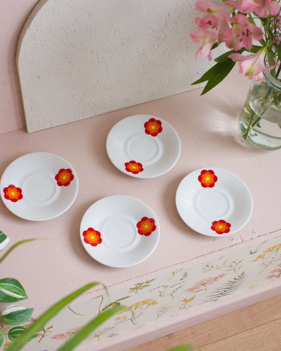 4 soucoupes en porcelaine vintage - Silly &amp; Billy