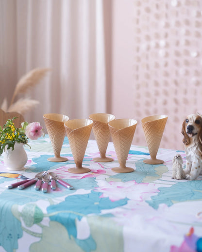 5 anciennes coupes à glace en opaline italienne - Silly &amp; Billy