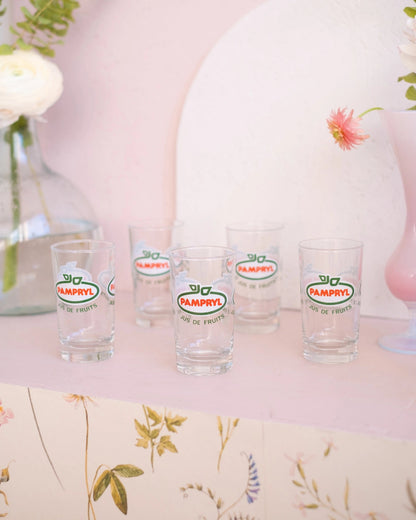 5 verres Pampryl vintage - Silly &amp; Billy