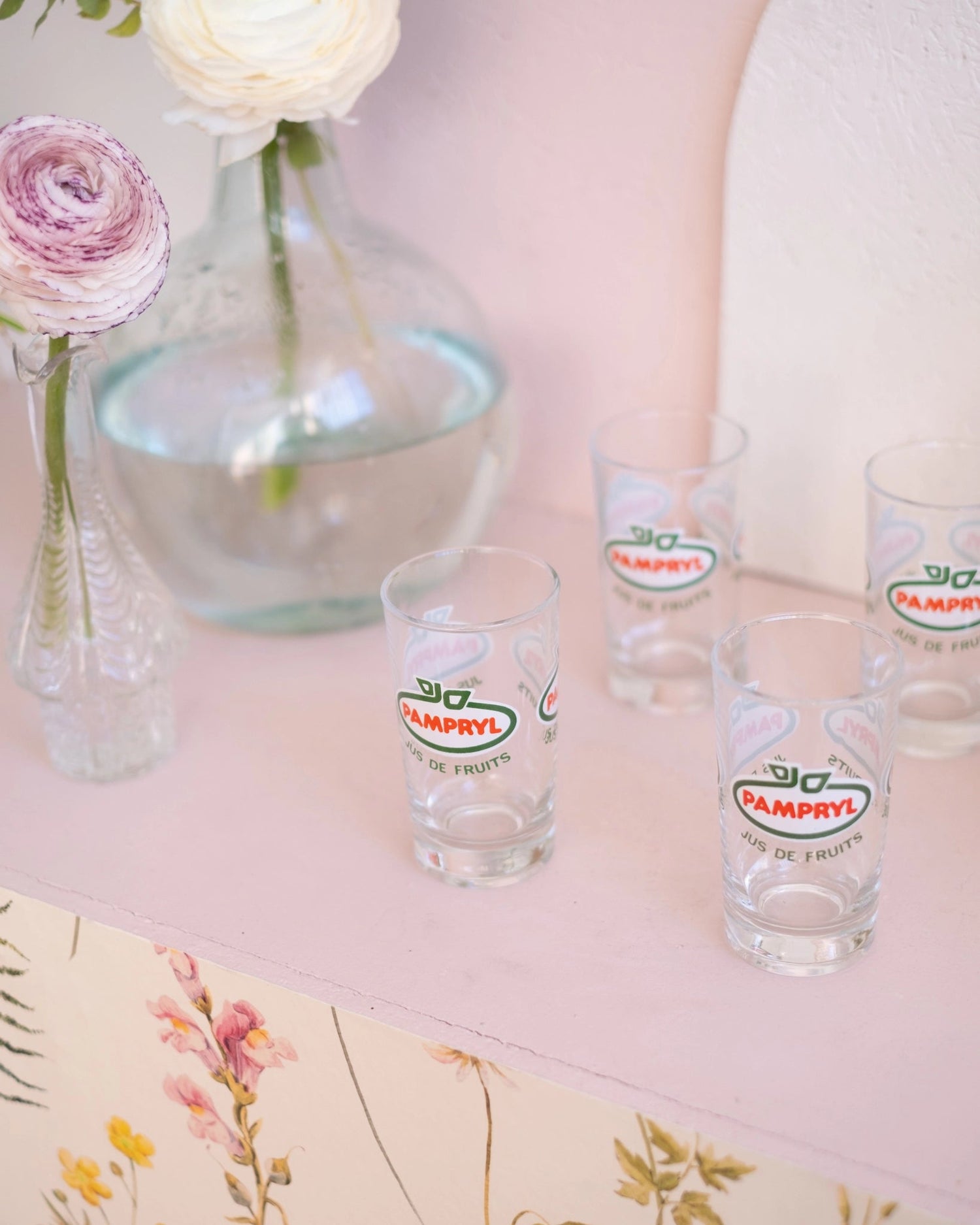 5 verres Pampryl vintage - Silly &amp; Billy