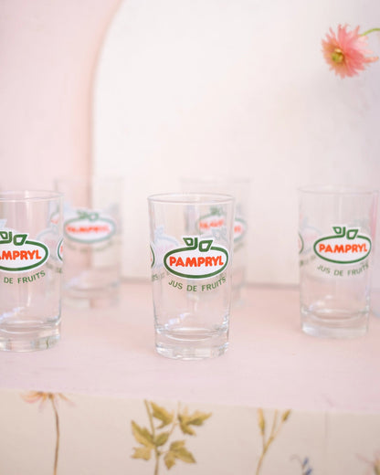 5 verres Pampryl vintage - Silly &amp; Billy