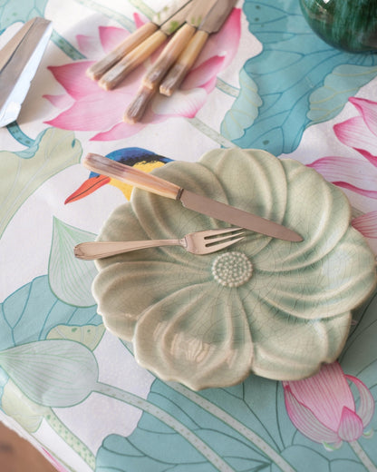 6 anciennes fourchettes à dessert en métal argenté - Silly &amp; Billy