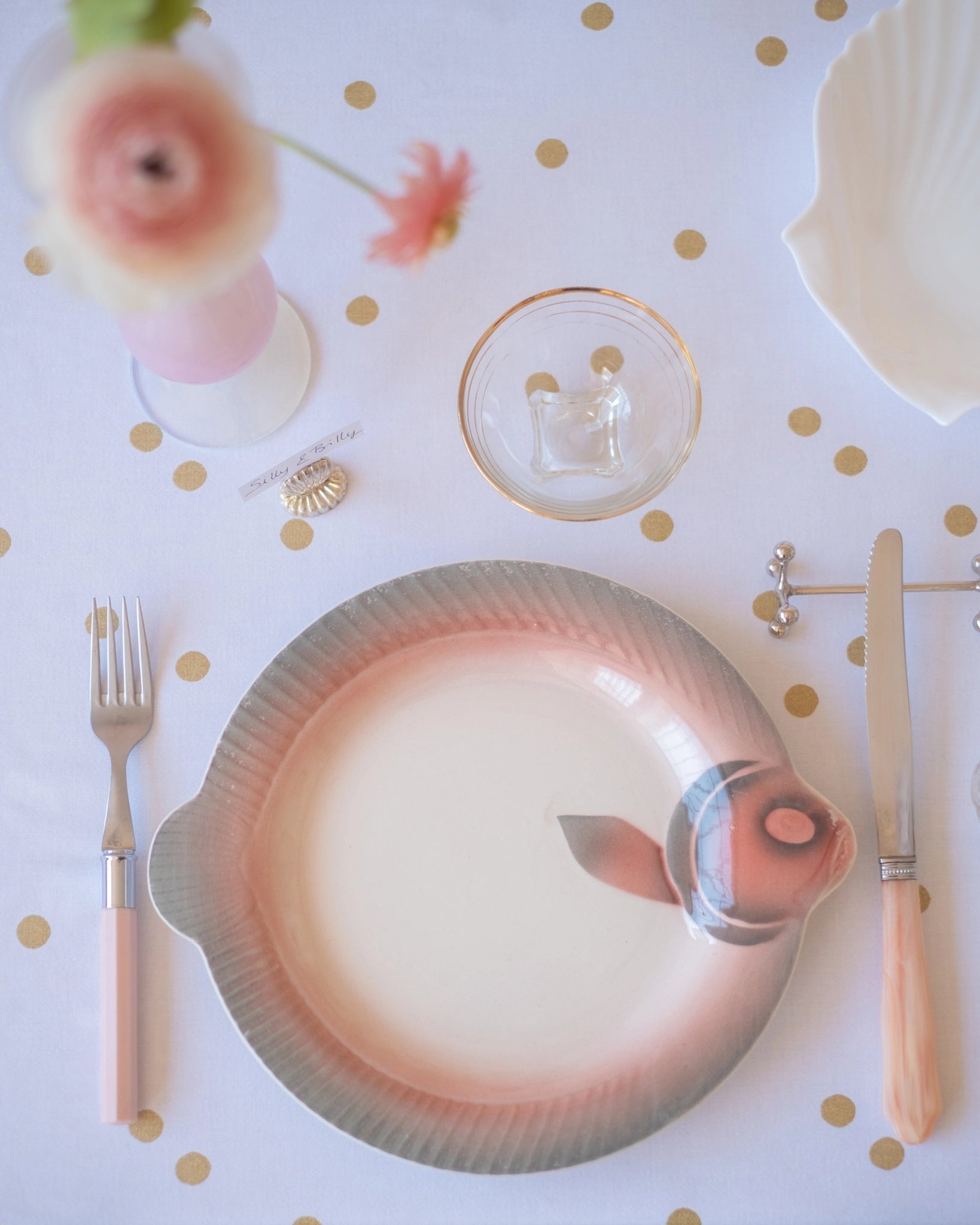 6 assiettes à poisson de Digoin - Silly &amp; Billy