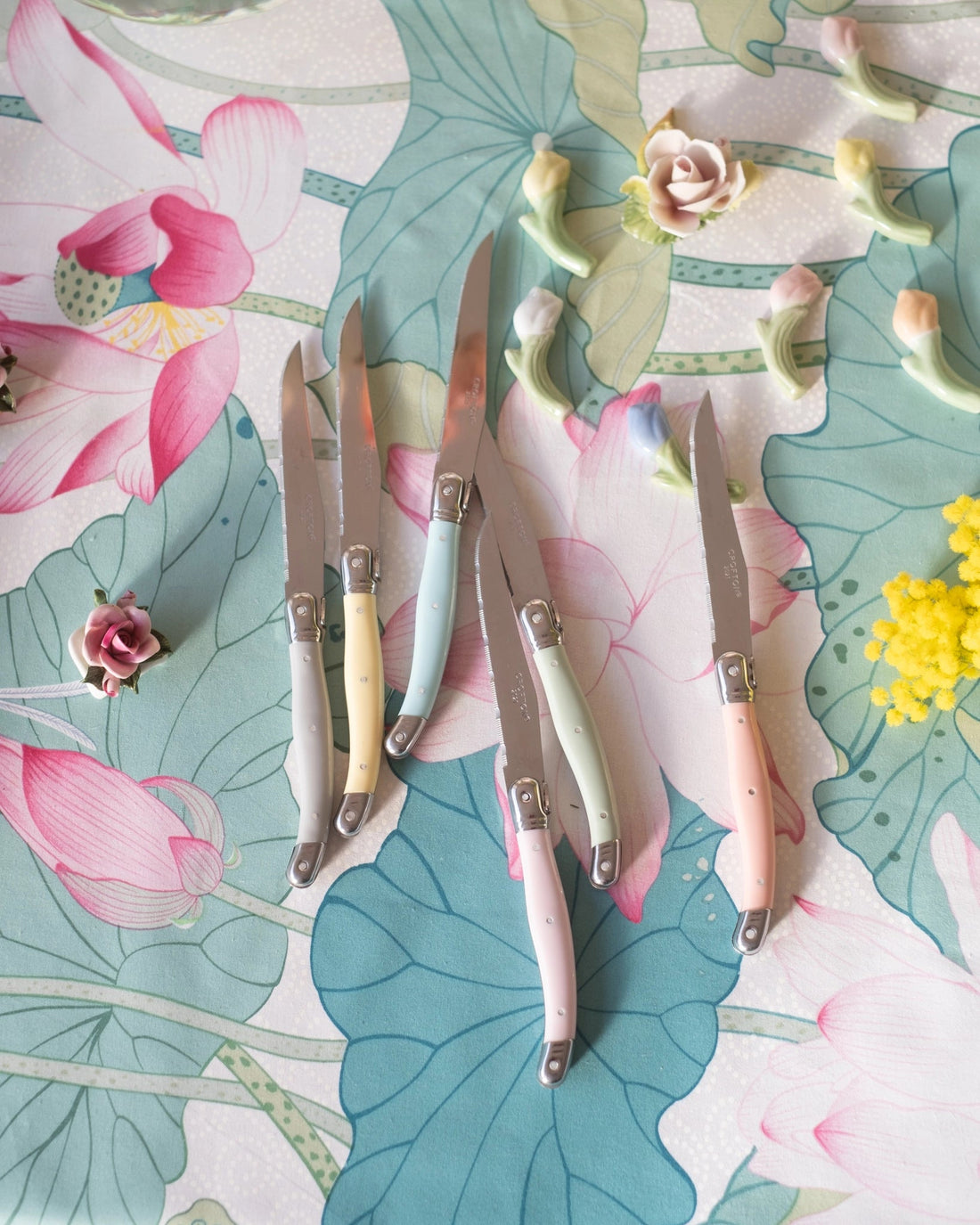 6 couteaux Laguiole Jean Dubost coloris pastel - Silly &amp; Billy