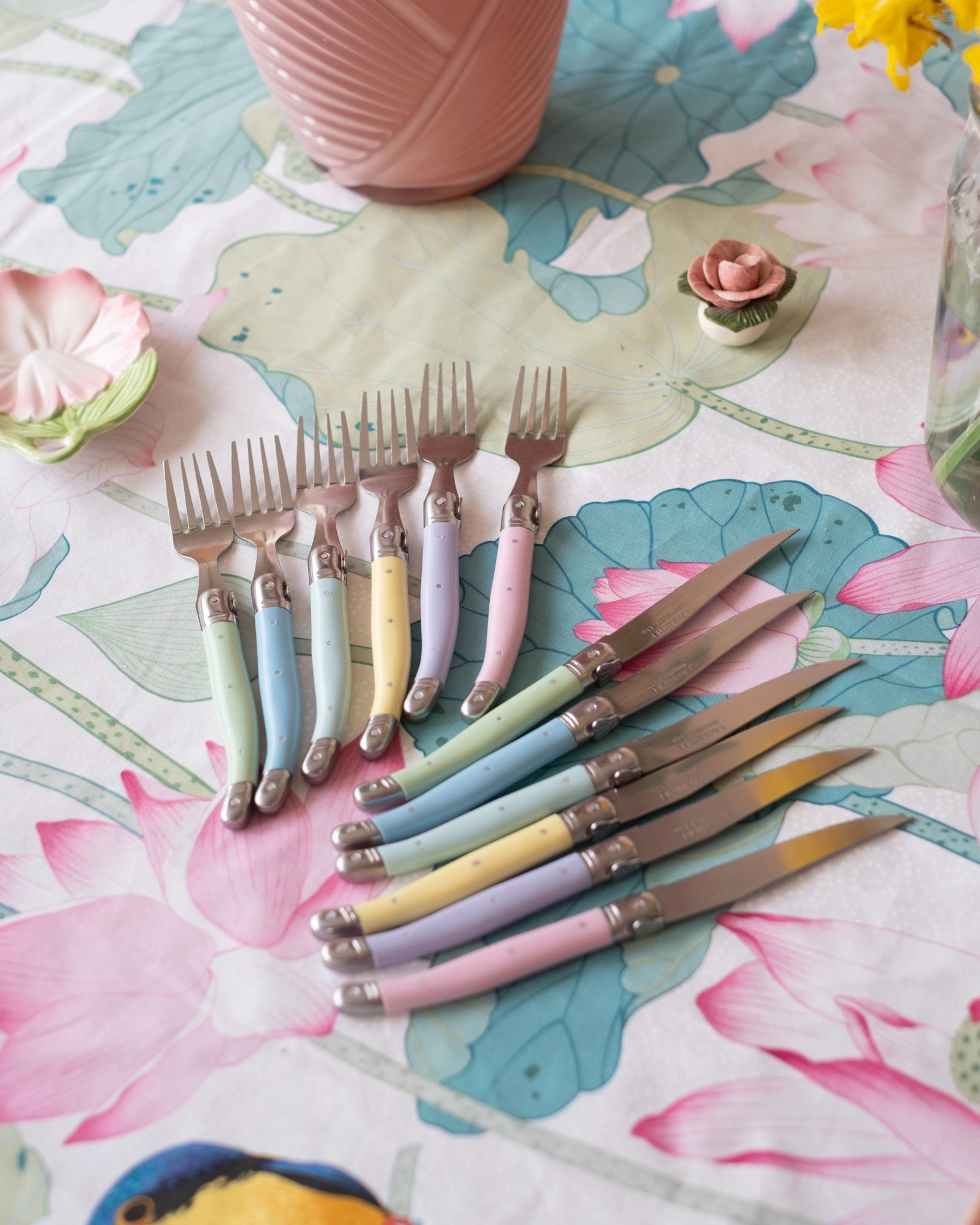 6 fourchettes Laguiole Jean Dubost coloris pastel - Silly &amp; Billy