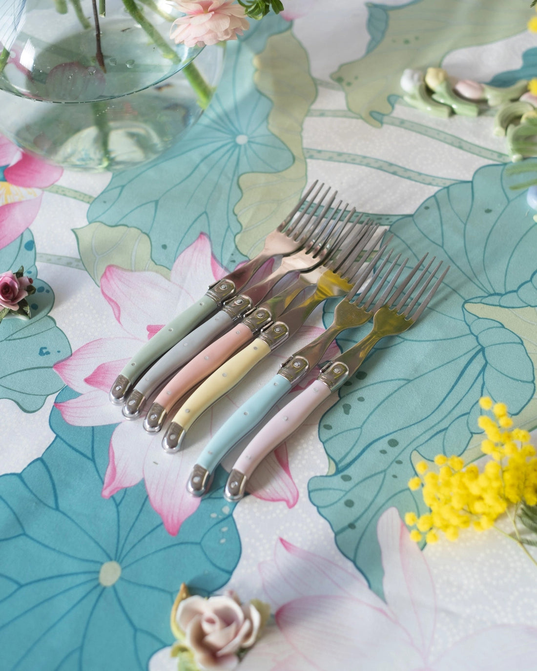 6 fourchettes Laguiole Jean Dubost coloris pastel - Silly &amp; Billy