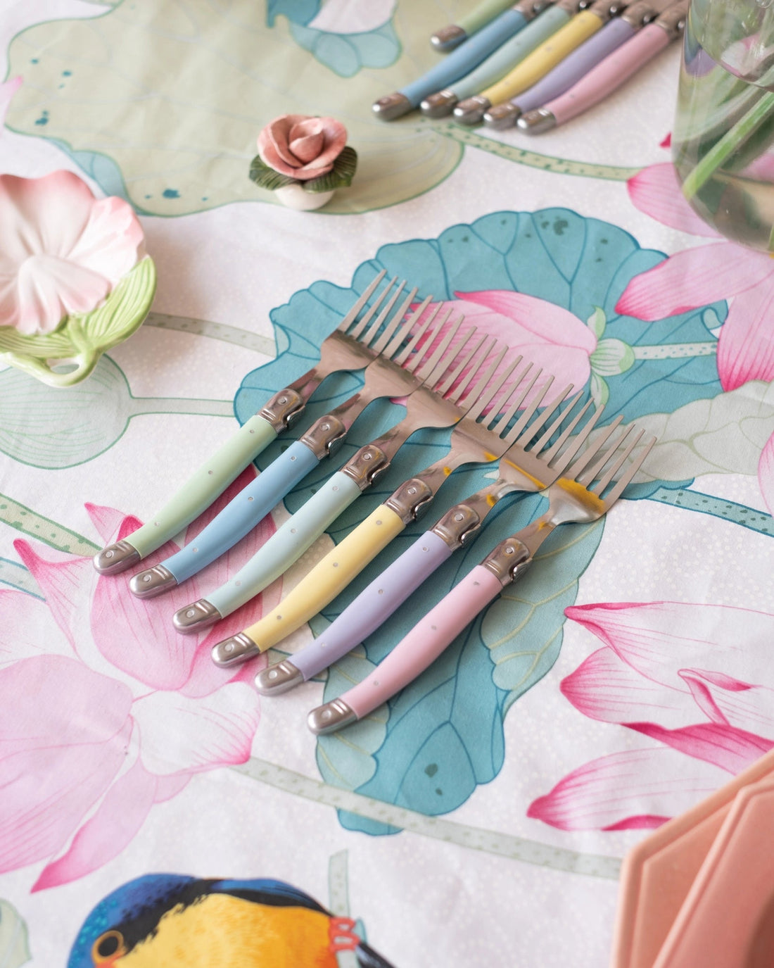 6 fourchettes Laguiole Jean Dubost coloris pastel - Silly &amp; Billy