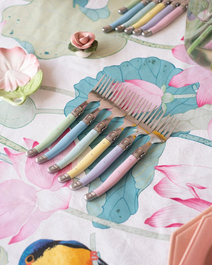 6 fourchettes Laguiole Jean Dubost coloris pastel - Silly &amp; Billy
