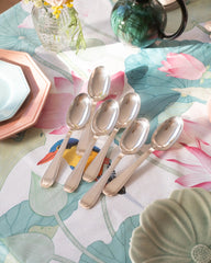 6 grandes cuillères en métal argenté