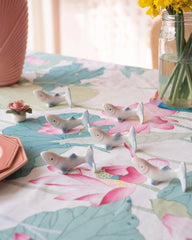 6 porte-couteaux poissons en céramique