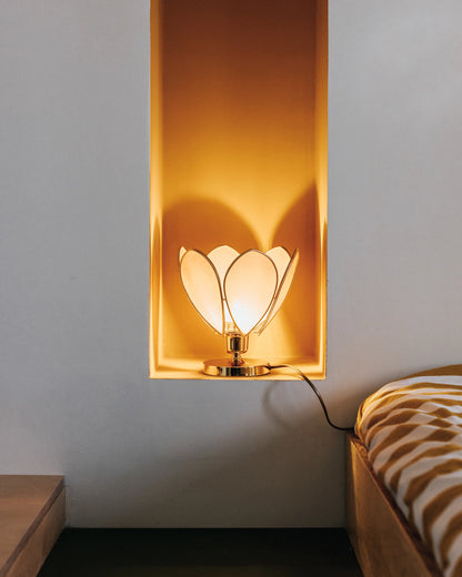 Lampe Fleur à poser - Blush et doré