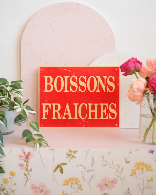 Ancienne pancarte Boissons Fraîches
