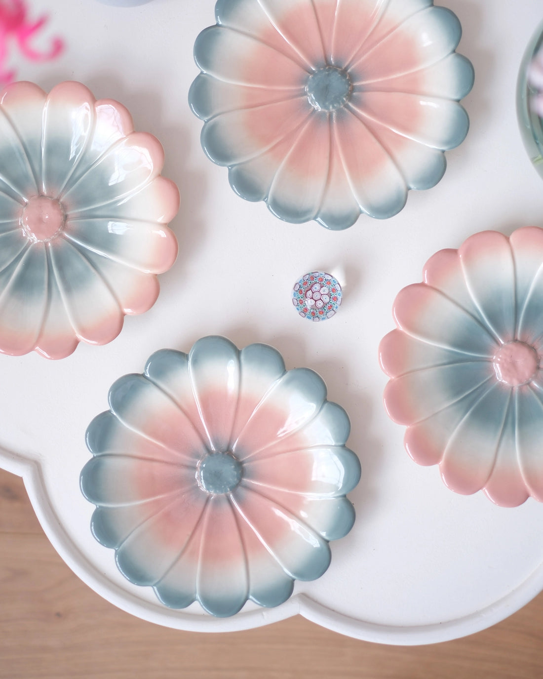 2 grandes assiettes Marigold - Sauge et Nude