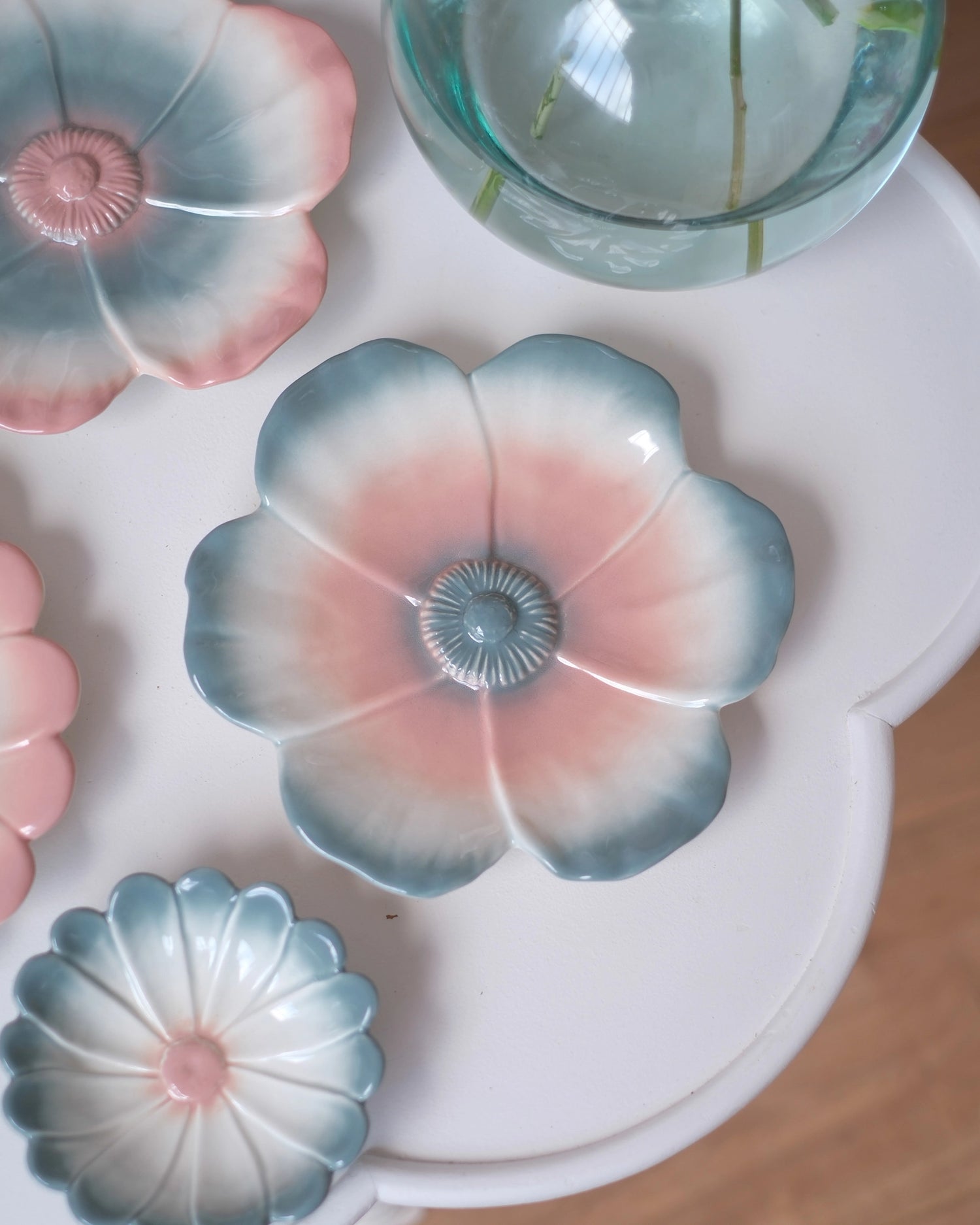 2 grandes coupes Poppy - Sauge &amp; Nude