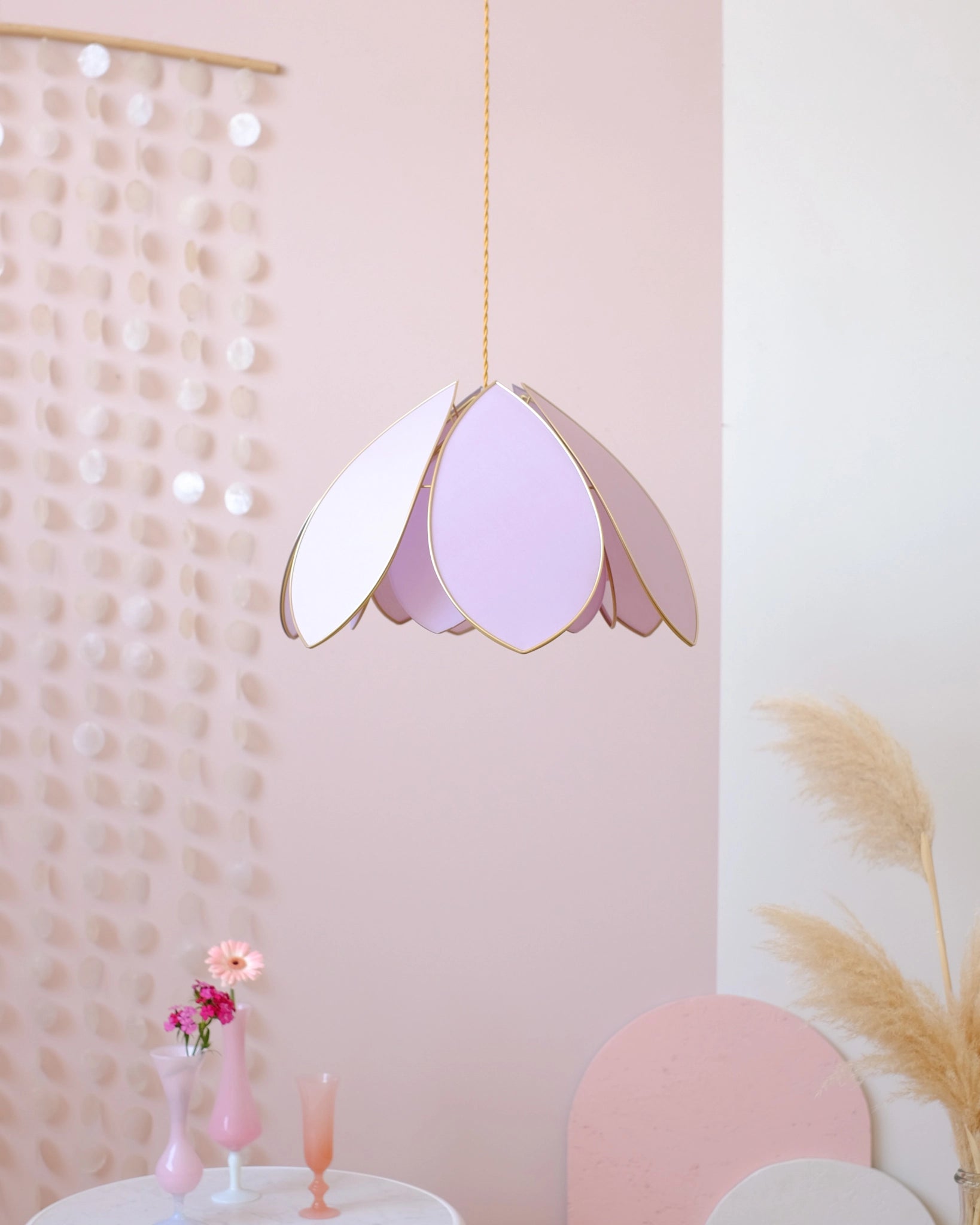 Suspension Fleur double - Lilas