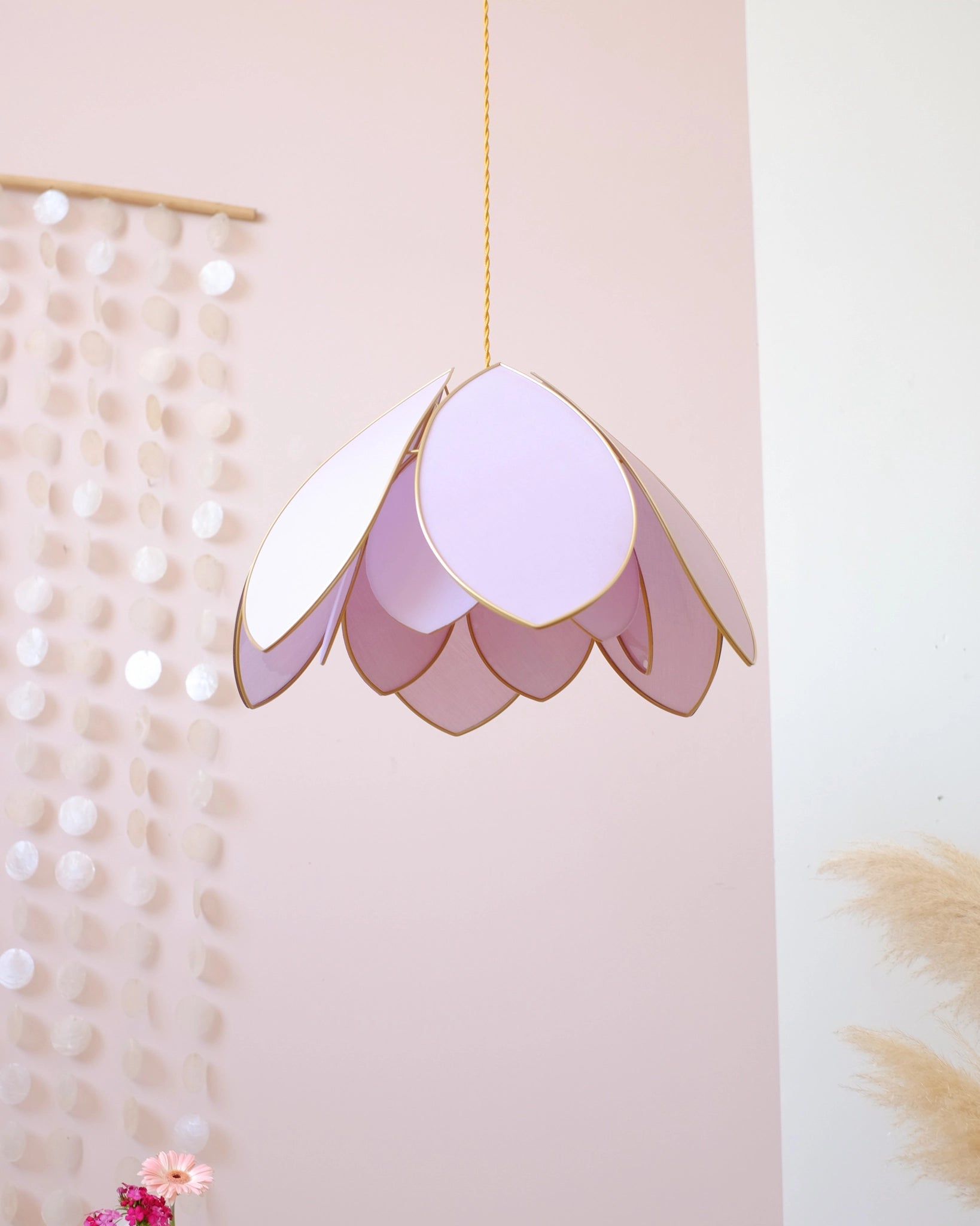 Suspension Fleur double - Lilas