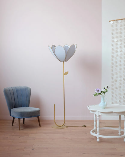 Abat-jour Fleur pour lampadaire - Double Baby blue