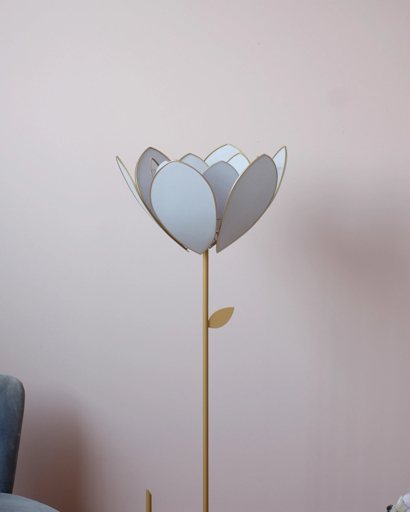 Abat-jour Fleur pour lampadaire - Double Baby blue