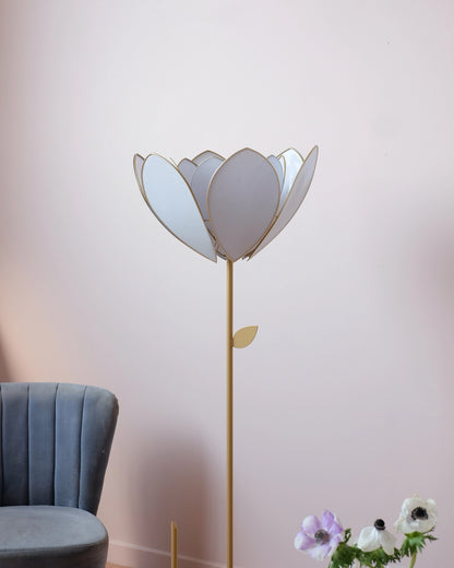 Abat-jour Fleur pour lampadaire - Double Baby blue