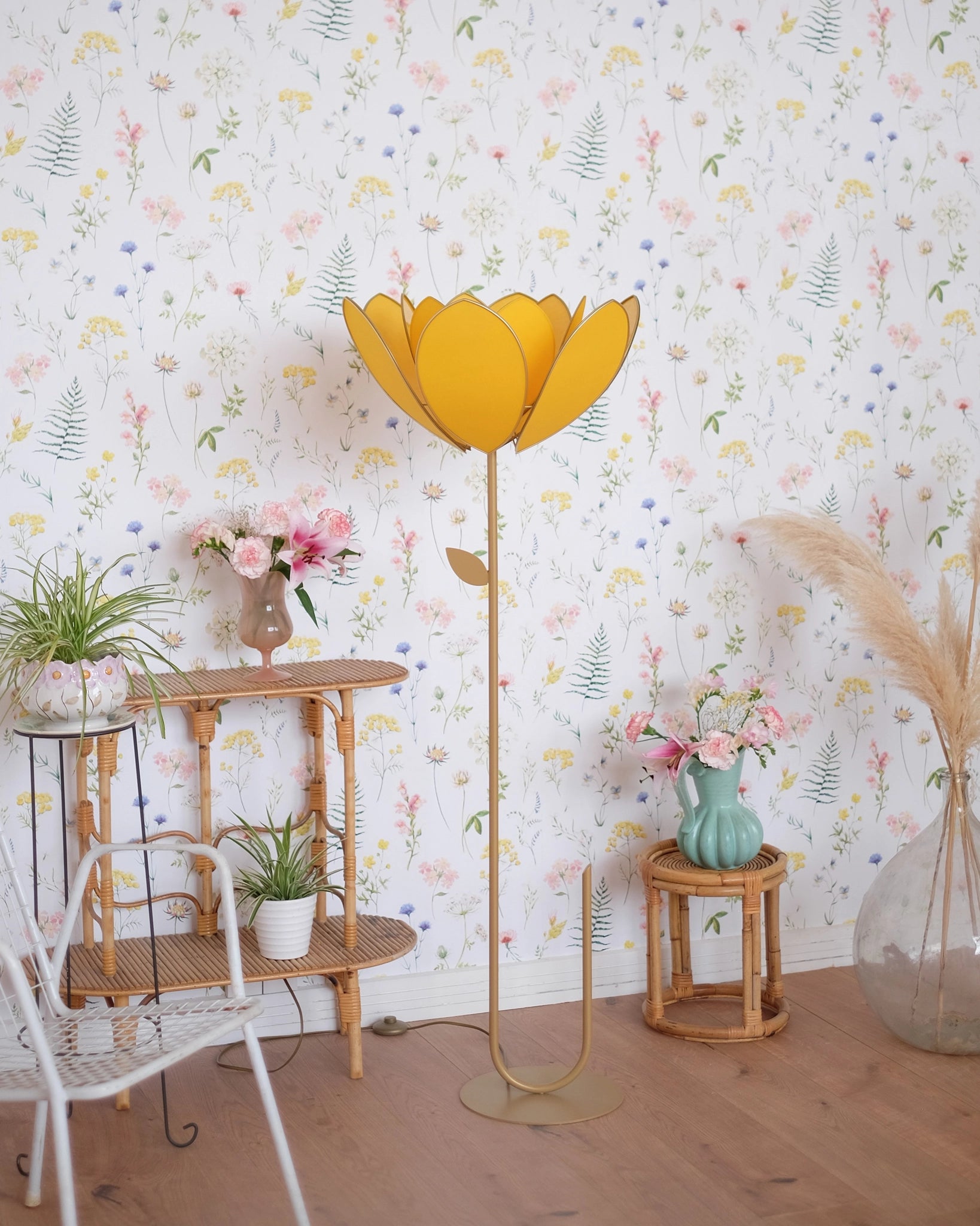 Abat-jour Fleur pour lampadaire - Double Mimosa