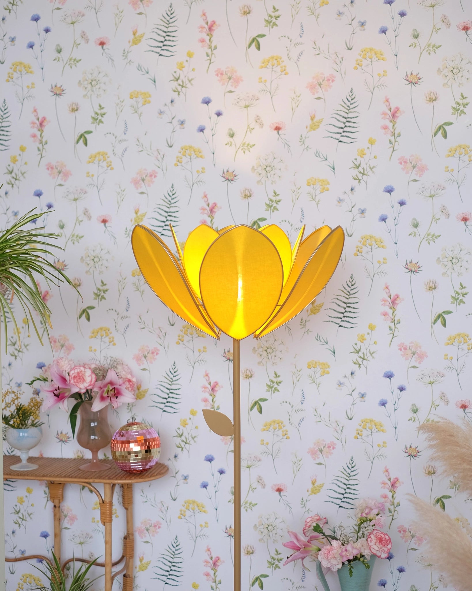 Abat-jour Fleur pour lampadaire - Double Mimosa