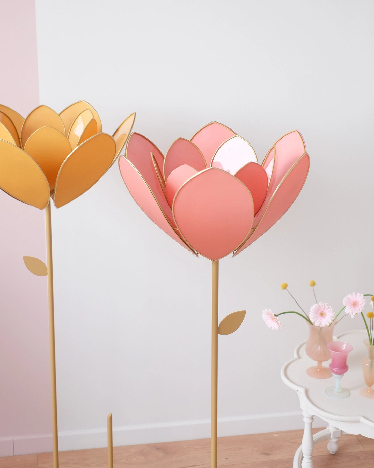 Abat-jour Fleur pour lampadaire - Double Terracotta