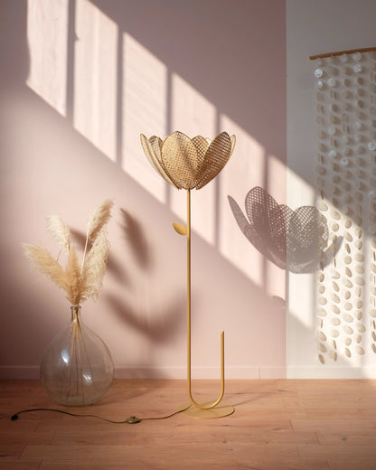 Abat-jour Fleur pour lampadaire - Double Cannage