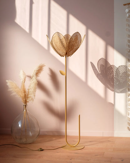 Abat-jour Fleur pour lampadaire - Double Cannage