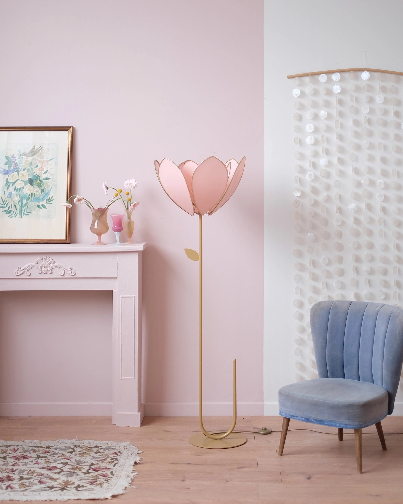 Abat-jour Fleur pour lampadaire - Double Blush